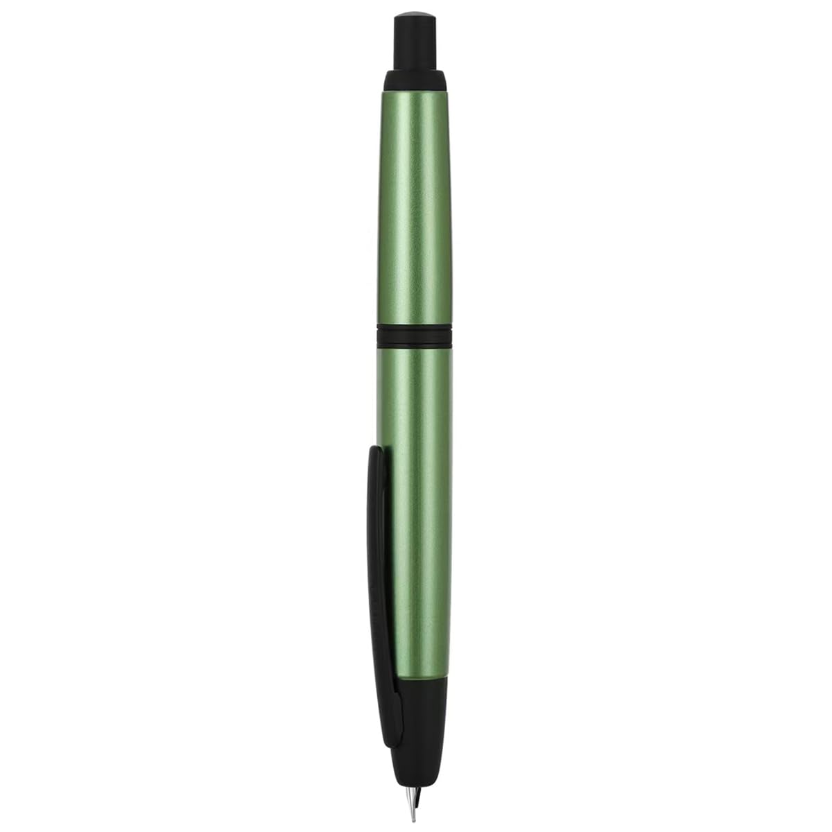 Jinhao 10 Press Fountain Pen with Box, Sea Pine Green Retractable Extra Fine Nib with Ink Converter Set (Black Clip)