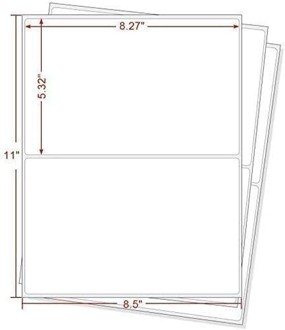 BESTEASY Round Corner Half Sheet Self Adhesive Shipping Labels for Laser and Ink Jet Printers, White Blank (2000 Sheets, 4000 Labels)