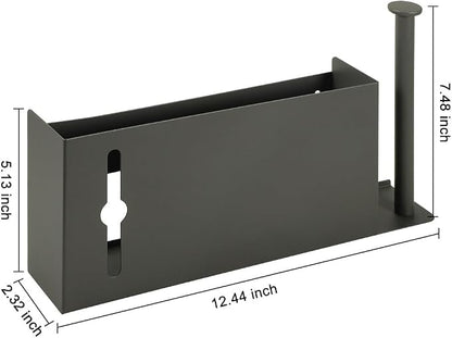 Picowe Large Wall Mount Kitchen Wrap Organizer Rack, Metal Aluminum Foil Organizer, Cabinet Storage Holder for Kitchen, Aluminum Foil, Cling Film, Paper Towel (Grey)