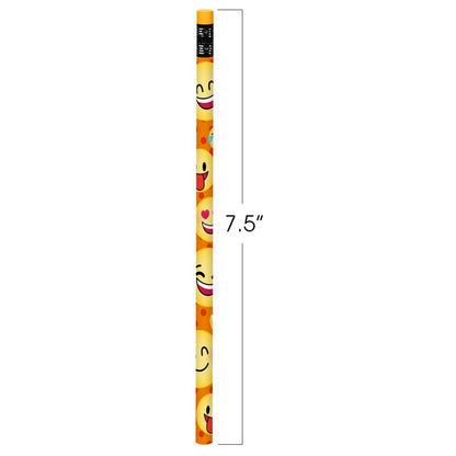 ArtCreativity Emoticon Pencils, Set of 24, Cool Writing Pencils with Erasers with Assorted Emoticon Designs, Birthday Party Favors, Party Goody Bag Fillers, Teacher Supplies for Classroom
