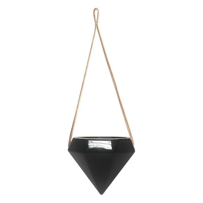 Arcadia Garden Products AP12B Ceramic Air Planter, Diamond Style-4.5X4.5 Black