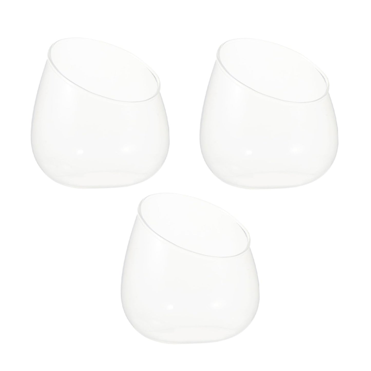 Zerodeko 3pcs Slant Cut Glass Terrarium Bottles for Micro Landscape, Succulent Plant Ecological Display, Glass Desk Ornament for Home Décor and Desktop Gardening