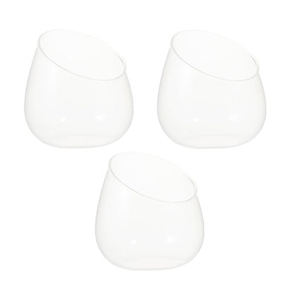 Zerodeko 3pcs Slant Cut Glass Terrarium Bottles for Micro Landscape, Succulent Plant Ecological Display, Glass Desk Ornament for Home Décor and Desktop Gardening