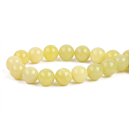 BEADIA Natural Lemon Jade Stone Round Loose Semi Gemstone Beads for Jewelry Making 10MM 38PCS
