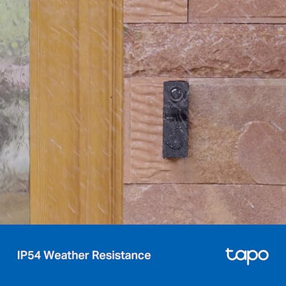 Tapo Smart Video Wireless Doorbell Camera - 2K, 160° Ultra-Wide View, Up to 180 Days Battery, HomeKit, Alexa, Google Assistant Compatible, Free AI Person Detection, IP54, SD/Cloud Storage, D205