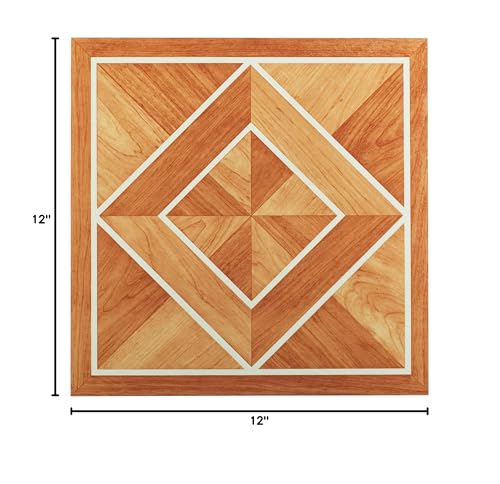 Tivoli Self Adhesive Vinyl Floor Tiles, 45 Tiles - 12" x 12", Light Oak Plank-Look - Peel & Stick, DIY Flooring for Kitchen, Dining Room, Bedrooms, Basements & Bathrooms by Achim Home Decor