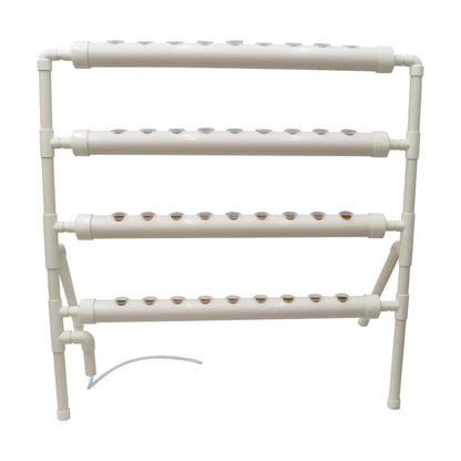 EQCOTWEA Wall-Mounted Hydroponic Grow Kit 36 Plant Sites Hydroponics Planting System 4 Food-Grade PVC Pipes Hydroponic Gardening Indoor System with 110V Well Pump,Planting Sponge,Hose