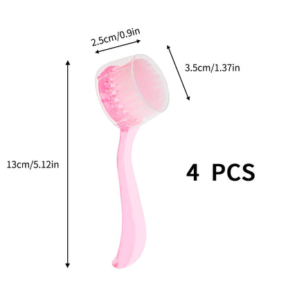 4 Colors Facial Cleansing Brush, Beomeen Face Scrubber Exfoliating Brush Face Wash Scrub Exfoliator for Skin Care, Makeup Removal (Blue, Pink, Purple, Clear)