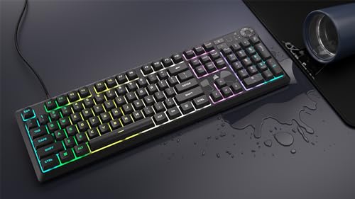Corsair K55 CORE RGB Membrane Wired Gaming Keyboard – QWERTY US Layout – Quiet, Responsive Switches – Spill Resistance – Ten-Zone RGB – Media Keys – iCUE Compatible – PC, Mac – Black