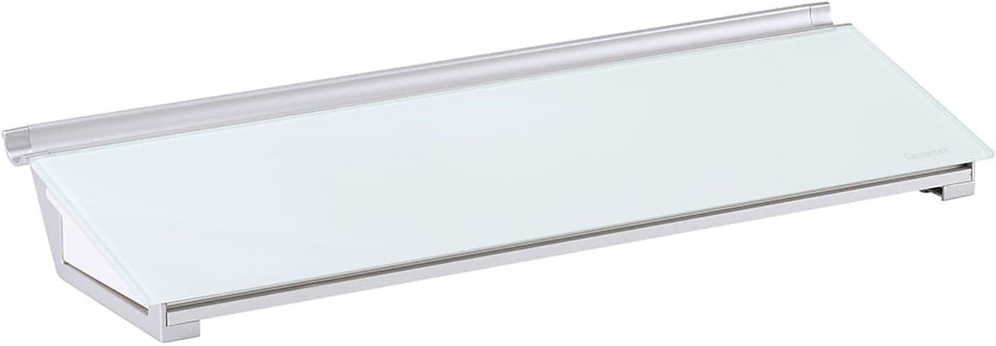 Quartet Glass Dry Erase White Board, Desktop Computer Pad for Notetaking, 18" x 6" Whiteboard, Clean Erase Surface with Storage, 1 Dry Erase Marker, White Surface (GDP186)