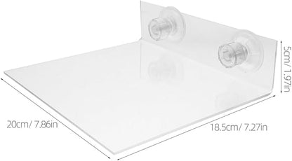 HANABASS Suction Cup Parrot Stand Platform Portable Acrylic Bird Perch for Windows Showers and Walls Flat Bird Stand for Small to Medium Parrots Parakeets Cockatoos and Macaws