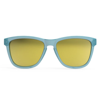 goodr Sunbathing with Wizards Polarized Sunglasses for Men & Women, Medium Sized (OG), Light Blue Translucent Frames with Gold Mirrored Reflective Lenses, UV400 Protection, No Slip, No Bounce