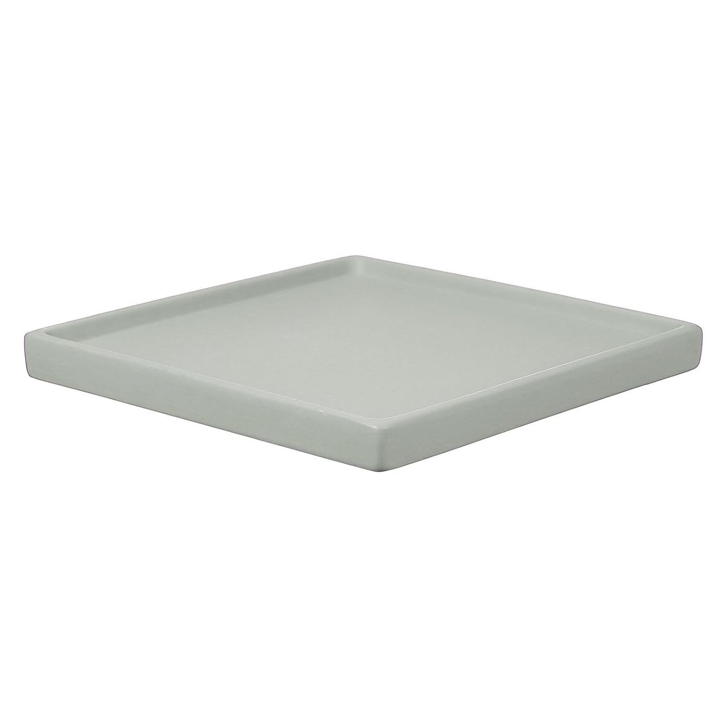 YELARXI 7.5 Inch Ceramic Plant Saucers, Square Flower Planter Water Trays Ceramic Plant Saucer Pot Tray -Fitting for (Outdoor/Indoors/Garden/Planting/Water/Flower/Coffee) Light Gray