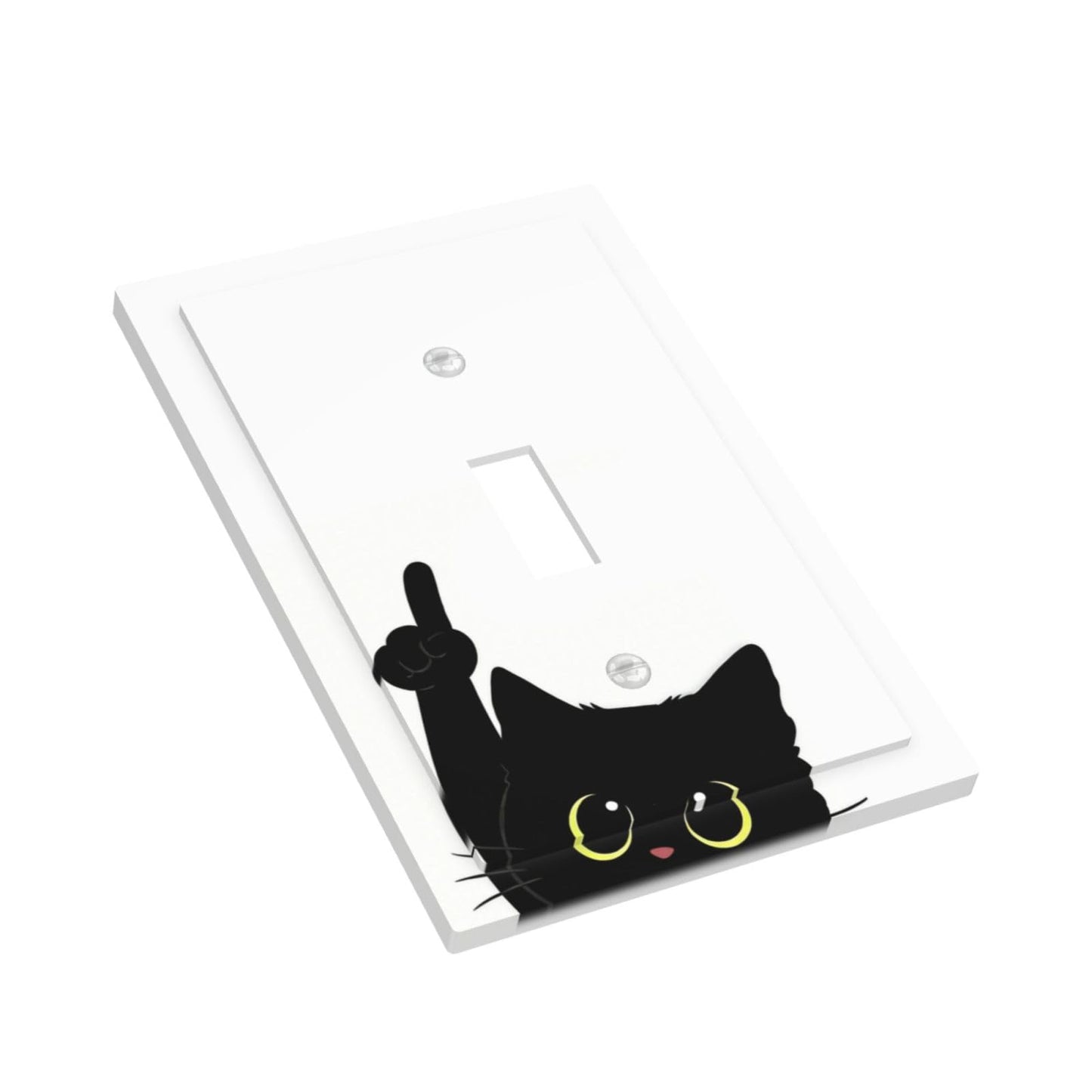 JOOJIAO Decorative Light Switch Covers Funny Cute Black Cat Single Toggle Light Switch Cover Plate 1 Gang Outlet Covers Wall Plate Electrical Device Switchplate Dimmer Faceplate for Bathroom Decor
