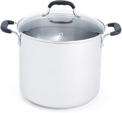 T-fal Specialty Stainless Steel Stockpot 12 Quart Oven Safe 350F Pots and Pans, Cookware Silver
