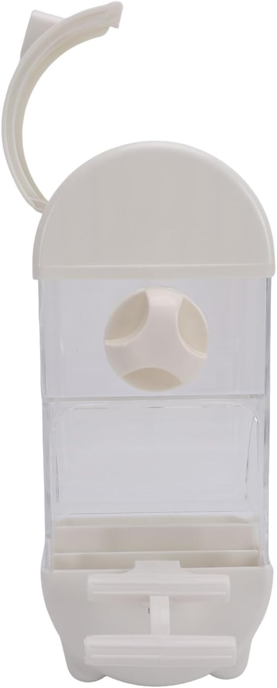 Fockety Bird Feeder, 800ml Transparent Feeder No Mess Feeding Semi Enclosed Easy Top Fill Hanging Bird Feeding Box with Tray Anti Scatter Design for Parakeets Cockatiels