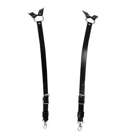 Mens Black Leather Armors Suspenders Shoulder Strap Body Chest Harness Chain Belt Adjustable Gay Punk Clubwear Costume