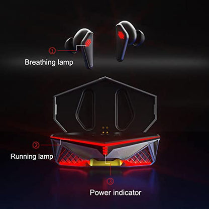 YOVDA Wireless Gaming Earbud, K98 Wireless Gaming Headphone with Charging Case and Built-in Mic, Bluetooth 5.1 Dual Game Music Mode Earbuds Wireless Headphones with 30 Hours Playtime, RGB