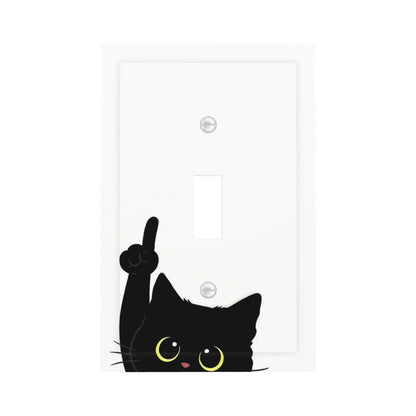 JOOJIAO Decorative Light Switch Covers Funny Cute Black Cat Single Toggle Light Switch Cover Plate 1 Gang Outlet Covers Wall Plate Electrical Device Switchplate Dimmer Faceplate for Bathroom Decor