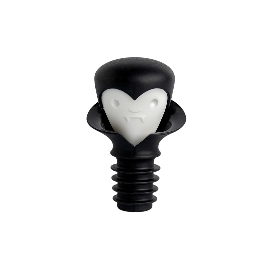 OTOTO 2 in 1 Wine Stopper & Pourer - Wine Cap, Wine Cork - Vampire, Halloween Gifts, Emo Accessories, Gothic Kitchen, Goth Gifts, Bat, Kitchen Gadgets - (Count Corkula)