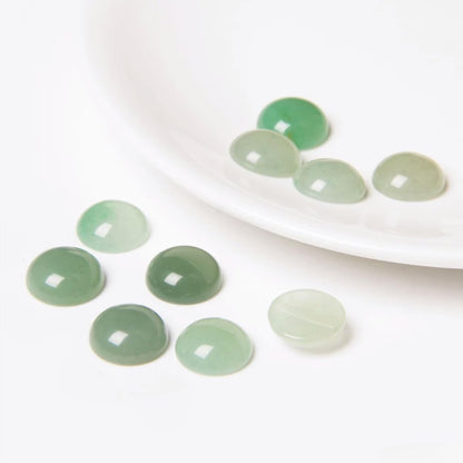 20pcs 12mm Natural Stone No Hole Green Aventurine Semicircle Smooth Cabochons Beads Healing Chakra Crystal Stone Bead for Jewelry Making Rings Earrings Necklace Bracelet DIY Crafts