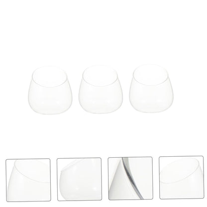 INOOMP 3pcs Slant Cut Glass Bottle Ecological Terrarium Vases Tabletop Micro Landscape Succulent Plant Holder for Home Décor