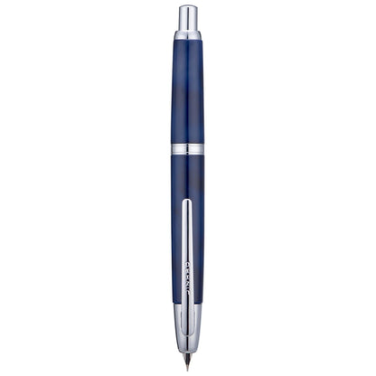 Jinhao 10 Press Fountain Pen with Box, Glacier Blue Retractable Extra Fine Nib with Ink Converter Set (Silver Clip)