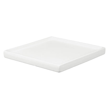 YELARXI 7.5 Inch Ceramic Plant Saucers, Square Flower Planter Water Trays Ceramic Plant Saucer Pot Tray -Fitting for (Outdoor/Indoors/Garden/Planting/Water/Flower/Coffee) White