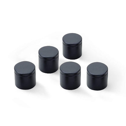Tianhui Small Tin Can Box with Lids Canister for Coffee Tea Candy Storage Loose Leaf Tea Tin Containers Storage 5 Pcs (Black, S)