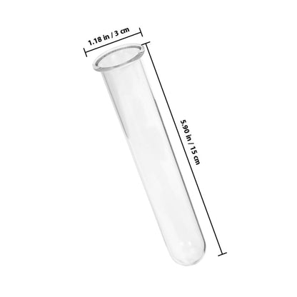 Garneck 6pcs Glass Test Tube Flower Vases Hydroponic Propagation Tubes Glass Plant Containers 2.5x3x15cm for Home and Office Décor