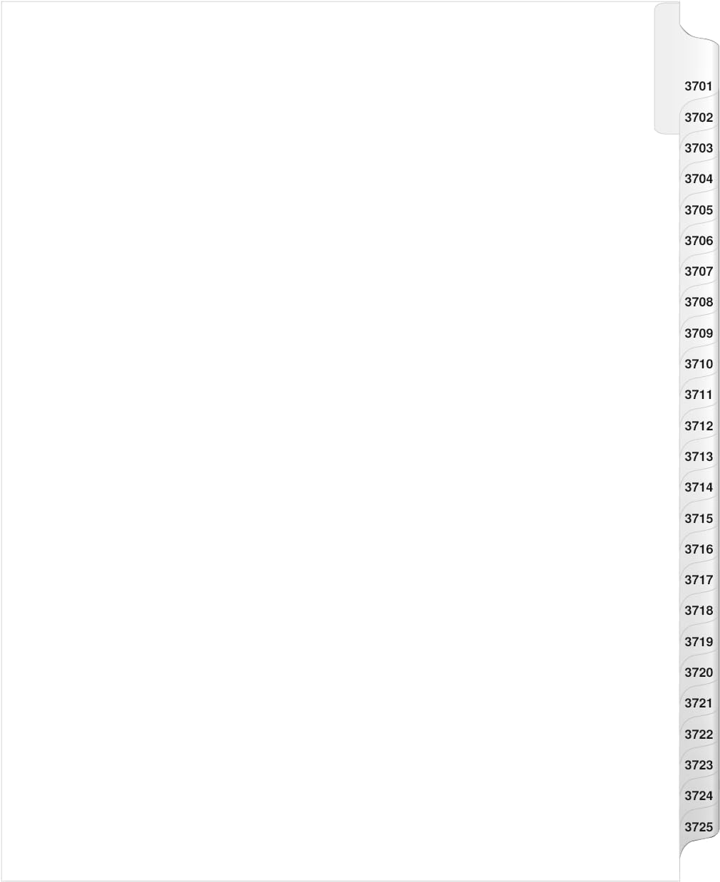 Exhibitindexes® Side Collated Exhibit Tabs AVE Style Bold Tabs Set of 3701-3725 | Made in The USA