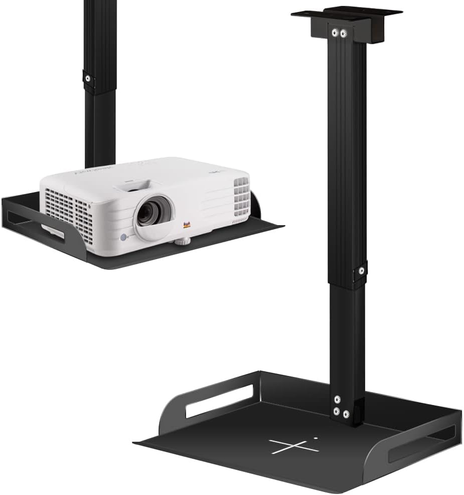 Drsn Universal Ceiling Mount with Tray for Projector/Camera, 11.4-22 Adjustable, 11 Lbs Load Bearing, No Hole Installation, in Tube Cable Routing, Universal Ceiling Mount for Wall/Ceiling, Carbon