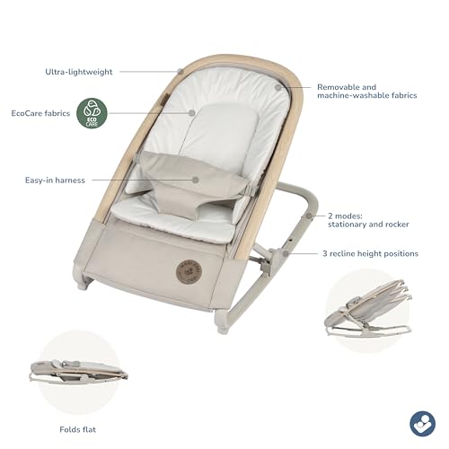 Maxi-Cosi Kori 2-in-1 Baby Bouncer Seat for Infants, Baby Rocker Chair, Portable Baby Bouncer, Classic Oat