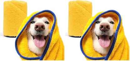 PETHROOM Ultra Absorbent Pet Towel | Quick-Drying, Soft Microfiber Dog & Cat Bath Towel | Lightweight, Durable, Fast Water-Soaking | Ideal for All Breeds (Large) 23.6" x 47.2" (Pack of 2)