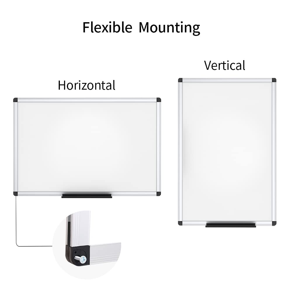 VIZ-PRO Magnetic Whiteboard/Dry Erase Board, 48 X 24 Inches, Includes 1 Eraser & 2 Markers & 4 Magnets