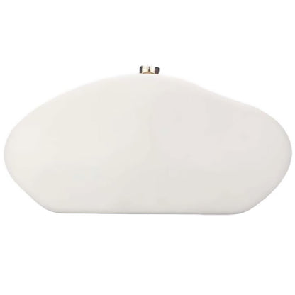 louceko PU Leather Handbag Detachable Chain Crossbody Shoulder Evening Bag Clutch Purse for Women Formal Wedding Party Prom, Beige White, 2505