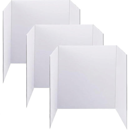 Trifold Poster Board, 24" x 16", White Corrugated Project Boards for Science Fairs, Event Displays, and Business Presentations，School Projects,3-Pack