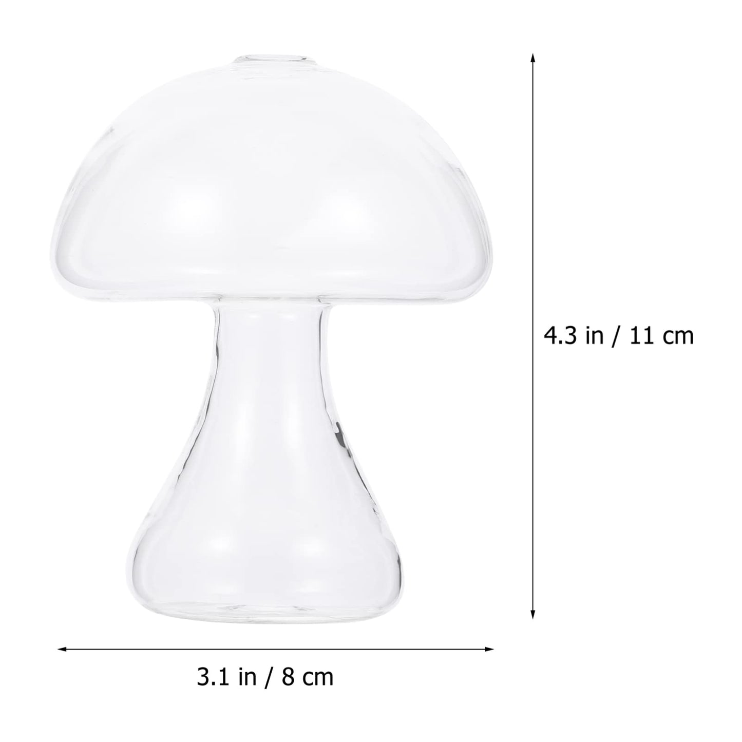 NOLITOY Mushroom Glass Mushroom Shaped Jar Mushroom Shaped Glass Vase Hydroponic Plant Vase Terrarium Vase for Home Office Living Room Mushroom Glass Clear Vases