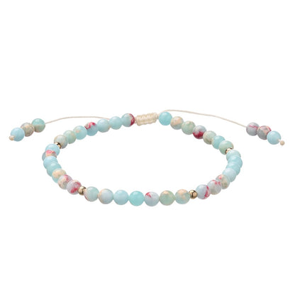 Softones 6mm Natural Stone Anklet for Women Gemstone Ankle Bracelets for Women Healing Energy Crystal Anklets Adjustable(8.5-10 Inches)