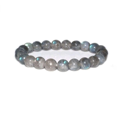 Adabele Real Natural Grade A Labradorite Gemstone Beaded Bracelet 7.5 inch Stretch Chakra Healing Crystal Stone Jewelry Women Mom Gift (Unisex) GB8-B10