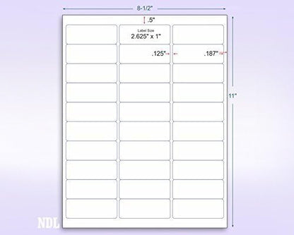NextDayLabels - 8-1/2 x 11" Neon Color High Light Fluorescent Labels for Laser & Inkjet Printer (Orange Fluorescent, 1" x 2-5/8" - 30 Per Page | 3000 Labels)
