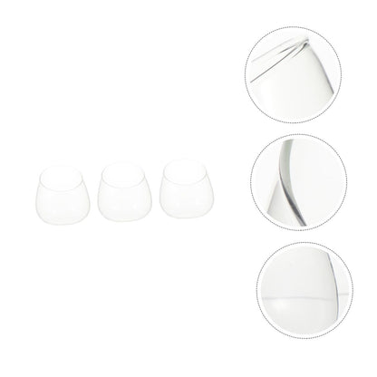 Toyvian Succulent Vase 3pcs Slant Cut Glass Ecological Bottles for Desktop Terrarium Plant Decoration