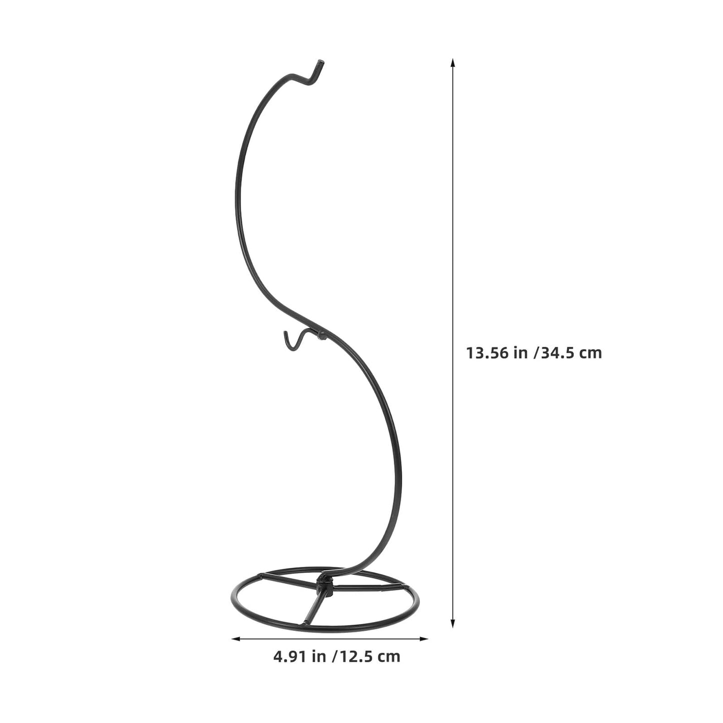 ULTECHNOVO 2pcs Black Iron S-shaped Hanging Glass Plant Holder Rack for Desktop Terrarium Globe Stand, Decorative Hanging Flower Pots Holder for Indoor Home and Balcony