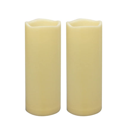 2 PCS 8" Waterproof LED Flameless Timer Candles, 1000 Hours Long Battery Life/Flickering Battery Operated Electric Outdoor LED Large Pillar Candle for Outside Lantern Festival Decor etc.