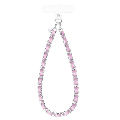 VELVET CAVIAR Leather Chain Phone Charm Wrist Strap - Cute Lanyard Accessory for Women - Fits all Phone Cases (Pink)