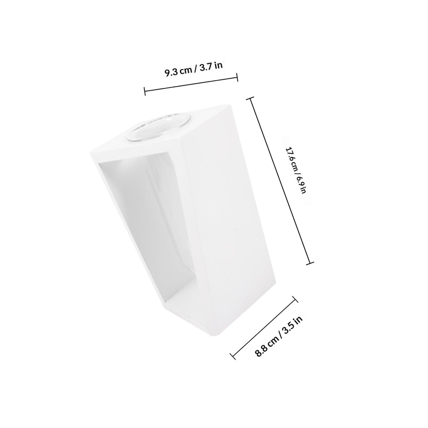 BESPORTBLE Hydroponic Plant Vase with White Wooden Rack, Glass Test Tube Propagation Station for Indoor Wall Garden, Small Terrarium Kit for Home and Office Décor