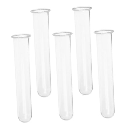 Alipis 5pcs Hydroponic Glass Test Tube Vases for Plant Propagation Transparent Glass Plant Vases for Home and Office Decor Sturdy Wear Floral Water Tubes Multi Use Desk Terrarium