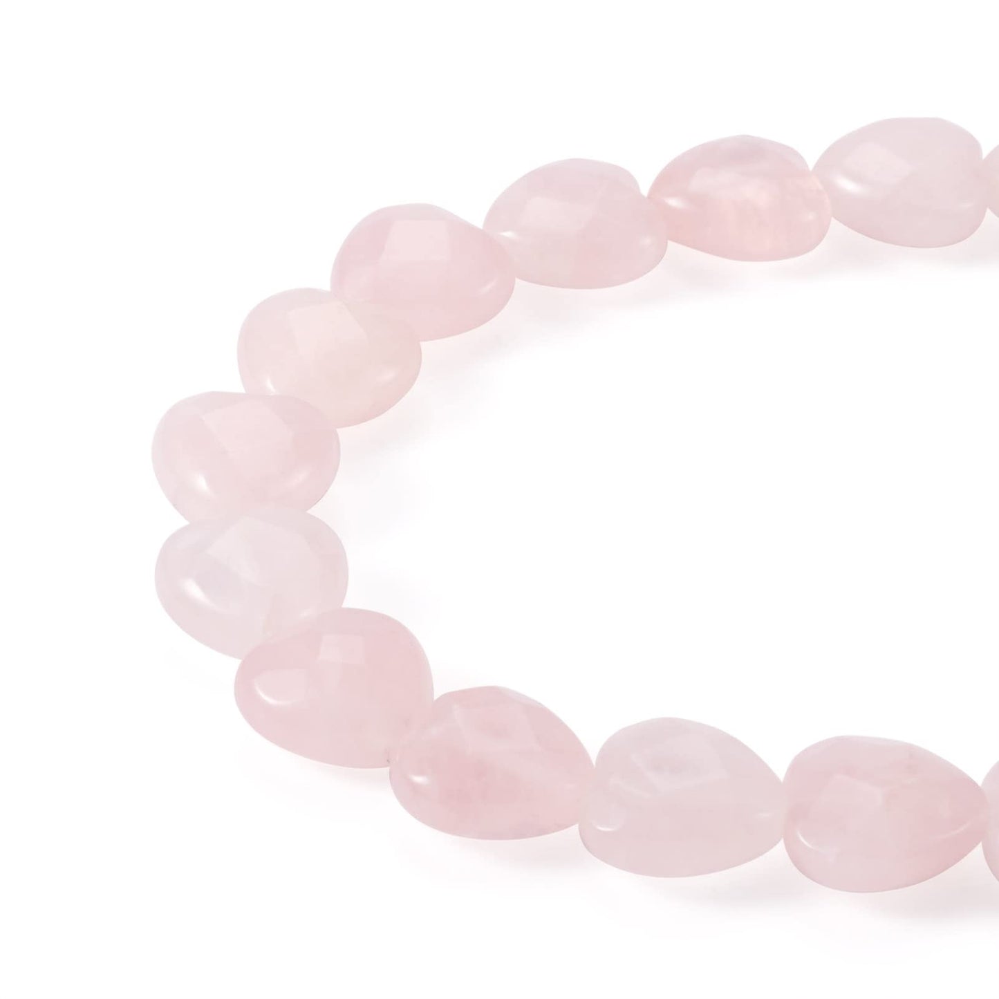 Fashewelry 14pcs Heart Natural Rose Quartz Stone Beads 15mm Faceted Tumbled Chakra Gemstone Pink Crystal Healing Beads for Valentines Day Earring Bracelet Necklace Jewelry Making