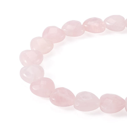Fashewelry 14pcs Heart Natural Rose Quartz Stone Beads 15mm Faceted Tumbled Chakra Gemstone Pink Crystal Healing Beads for Valentines Day Earring Bracelet Necklace Jewelry Making