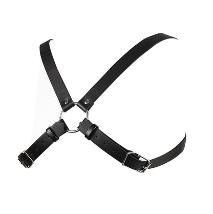 EeAmzQc Men's Black Punk Leather Body Chain Chest Harness Shoulder Straps Adjustable Medieval Guards for Knight Shrug Belt Costume Outfit